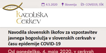 Sv. maše v cerkvi pod posebnimi pogoji